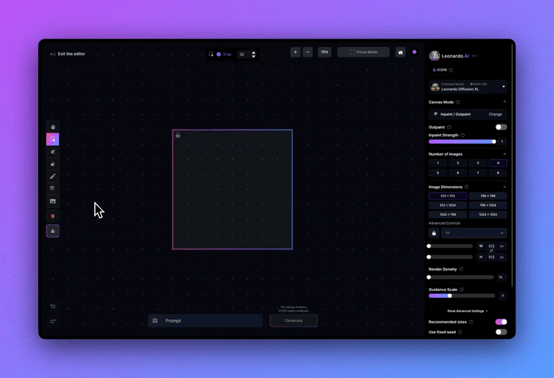 Leonardo AI:使用画布编辑器编辑图片使用教程